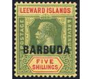 SG11. 1922 5/- Green and red/pale yellow. Superb fresh perfectly