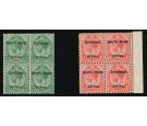 SG29-30. 1924-25 1/2d and 1d. U/M mint blocks...