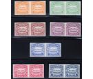 1907. Imperforate Plate Proofs. Set of 7 in brilliant pairs...