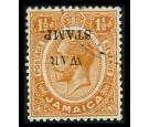 SG74d. 1917 1 1/2d Orange. 'Overprint Inverted'. Superb used...