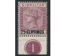 SG17b. 1889 25c on 2d Brown-purple. Broken 'N'. Plate number min