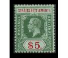 SG212. 1913 $5 Green and red/green, white back. Superb mint...