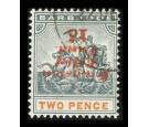 SG153ea.1907 1d on 2d Slate-black and orange. 'Surcharge Inverte