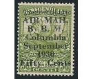 SG191 1930 50c on 36c Sage-green. 'COLUMBIA'. Wonderfully fine m