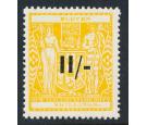 SG F215. 1942 11/- on 11s Yellow. Brilliant U/M mint...