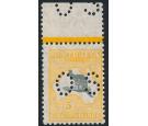 SG O118. 1929 5/- Grey and yellow. 'O S'. U/M top marg