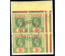 SG102 1922 5/- Green and red/pale yellow. Brilliant fine used bl