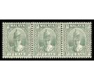 SG110. 1938 8c Grey. Superb fresh U/M strip of 3...