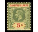 SG51. 1914 5/- Green and red/yellow. Lovely fresh well centred