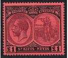 SG36. 1922 £1 Purple and black/red. Brilliant U/M mint...