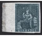 SG5b. 1852 (No value) Deep slate. Superb fresh mint marginal...