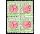 SG D76. 1913 1/2d Scarlet and pale yellow-green. U/M mint block 