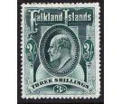 SG49b. 1907 3/- Deep green. Choice superb fresh mint...