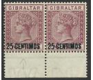 SG17b. 1889 25c on 2d Brown-purple. Broken 'N'. U/M mint in pair