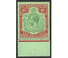 SG92. 1924 10/- Green and red/pale emerald. Post Office fresh U/