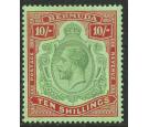 SG92. 1924 10/- Green end red/pale emerald. Superb well centred.