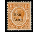 SG71b. 1916 1 1/2d Orange. 'S' of 'STAMP' Omitted. Superb fresh