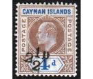 SG35. 1908 2 1/2d on 4d Brown and blue. Exceptional well centred