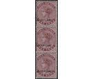 SG34. 1898 2 1/2 on 1a Plum. Unmounted vertical strip...