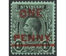 SG121b. 1915 1d on 1s Black/green. 'ONE' Double. Choice mint...