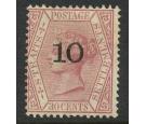 SG34. 1880 10 on 30c Claret. Extremely fine mint...