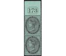 SG54a. 1910 1s Black/green. "$" for "S" in "SHILLING". U/M pair.