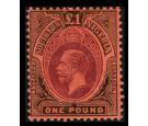 SG56. 1912 Â£1 Purple and black/red. Brilliant fresh mint...