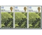 SG828b 1970 1/6 Multicoloured. 'Silver Omitted'. U/M strip of 3.