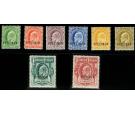 SG43s-50s. 1904 Set of 8 'SPECIMEN'. Superb fresh mint...