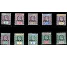 SG57s-66s. 1902 Set of 10 'SPECIMEN'. Brilliant U/M...