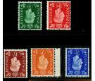 SG462wi-466wi. 1937 Set of 5. 'WMK Inverted'. Brilliant U/M mint