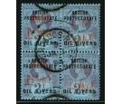 SG17. 1893 1/2d on 2 1/2d Purple on blue. A fantastic block...