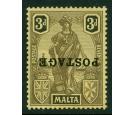 SG149a. 1926 3d Black/yellow. 'Overprint Inverted'. A superb fre