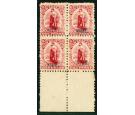 SG1. 1902 1d Carmine. A fantastic mint block...