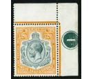 SG93a. 1932 12/6 Grey and orange. 'Break In Scroll'. Brilliant U