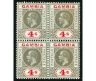 SG117. 1922 4/- Black and red. A superb fresh well centred block