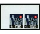 SG487b. 1973 4m History. 'IMPERFORATE PAIR'. Brilliant fresh U/M