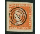 SG3. 1848 1d Orange-vermilion. Earliest Impression. Stunning use