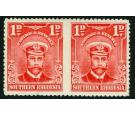 SG2a. 1924 1d Bright rose. 'Imperforate Between, Horizontal Pair