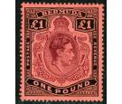 SG121cb. 1943 £1 Purple and black/red. 'Shading Omitted From...