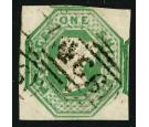 SG55. 1847 1/- Green. Superb used...