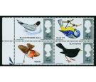SG696af-699af. 1966 4d Birds 'Emerald-Green Omitted'. U/M block.