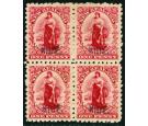 SG1. 1902 1d Carmine. Superb fresh block of 4...