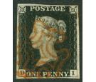 1840. 1d Intense Black. Plate 2. Lettered D-I. Superb...