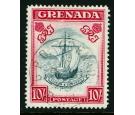 SG163b. 1943 10/- Slate-blue and bright carmine (narrow). 'Perf