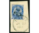 SG M47. 1916 2 1/2a Ultramarine. Superb fine used with...