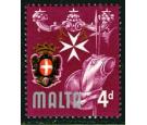 SG336a. 1965. 4d Multicoloured. 'Knights of Malta' (silver) Omit