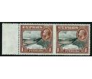 SG136b. 1934 1pi. 'Imperf Between' (Horizontal Pair). Superb fre