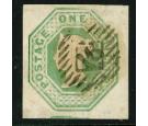 SG54. 1854 1/- Pale green. Die 2. Superb used...