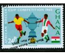 SG414a. 1966 24p Players ball and cup. 'OVERPRINT INVERTED'. Bri